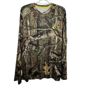 Mossy Oak Break-Up Infinity Long Sleeve Hunting Shirt Men’s L Camo Dri-Move Tech